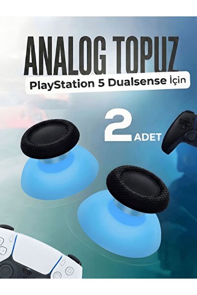 POPKONSOL Playstation 5 Dualsense Uyumlu Analog Topuz 2 Adet Başlık PS5 Kol Y...