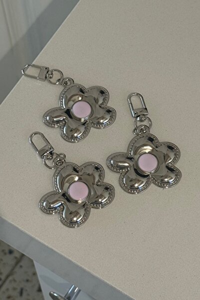 klovi Metal asymmetric flower imported keychain bag accessory (each)