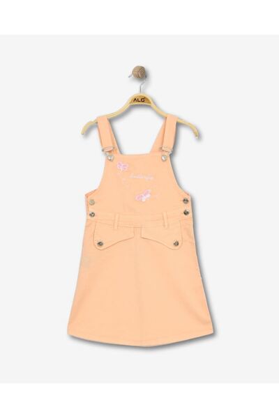 ALG Girls' Salopet - Cotton Linen - Butterfly Embroidery Detail