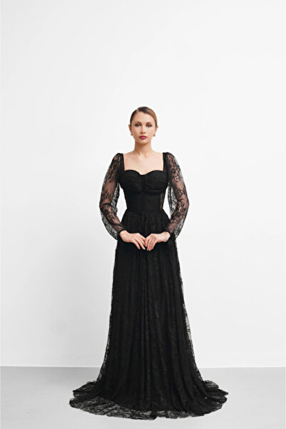 Gülcan Luxury Dantelli uzun abiye