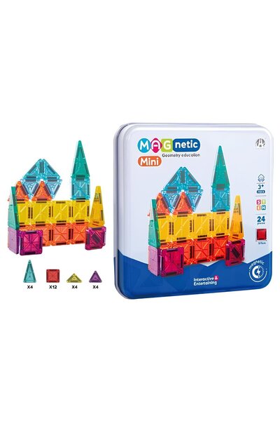 BAŞEL OYUNCAK Mini Manyetik Bloklar Seyahat Seti 24 Parça