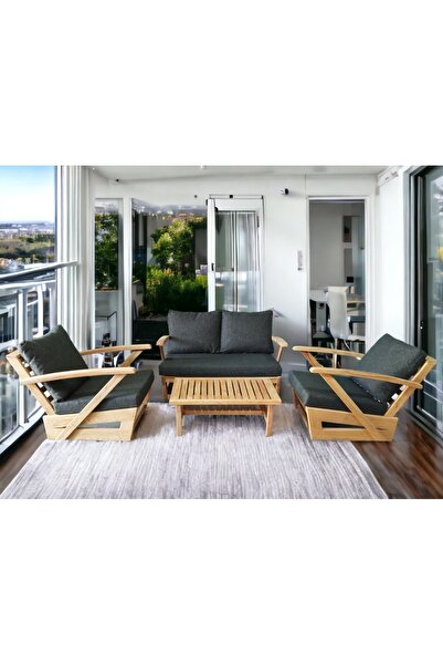 CengilConcept 1. Sınıf Kalite Masif Kestane Bahçe Takımı Balkon Takımı
