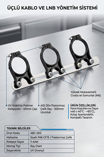 yonextt Lnb Tutucu Çoklayıcı 3'lü Aparat