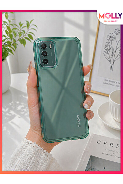 Molly OPPO A16 İçin Petrol Yeşili Beta Şeffaf Silikon Kılıf