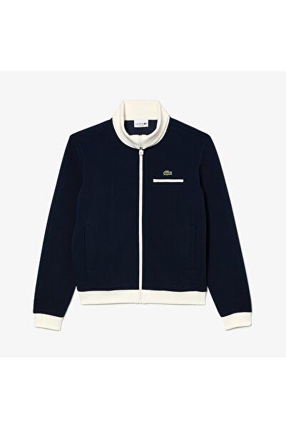 Lacoste Erkek Regular Fit Fermuarlı Renk Bloklu Lacivert Sweatshirt