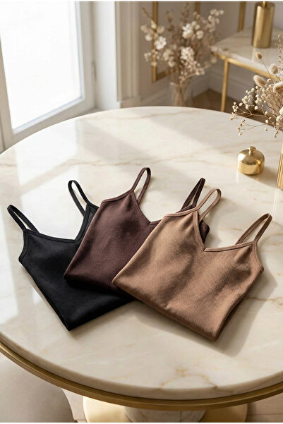 fevien Set of 3 Women's Cotton Modal Blend V-Neck Thin Strap Basic Undershirt...