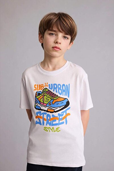 DeFacto Νέο μπλουζάκι με κοντό μανίκι με στάμπα Crew Neck για αγόρια H4327A826HS