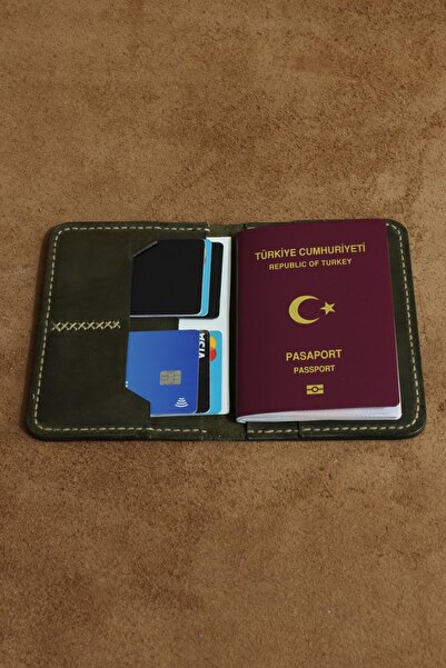 AKRONİUM LEATHER Hakiki Deri El Yapımı Pasaport Cüzdanı