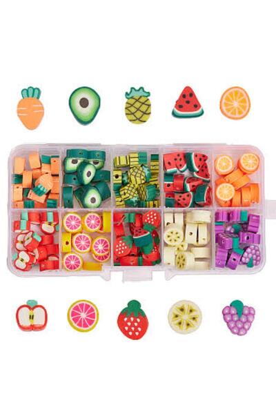 yiğit aksesuar Φρούτα σε κουτί 100 τεμαχίων Σετ κατασκευής κολιέ βραχιολιών α...
