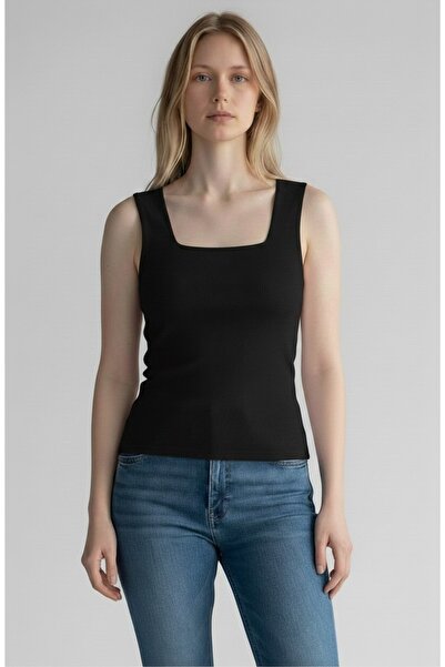 Geco Γυναικεία μπλούζα με τετράγωνο γιακά με φαρδιά τιράντες και καλοκαιρινό ...