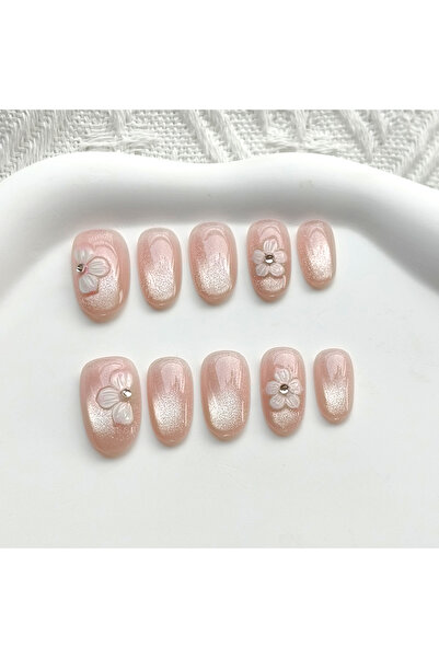 Choice3 Style 1-S 10Pcs Summer Cute Flower Nail Art Stickers with Shiny Cat E...