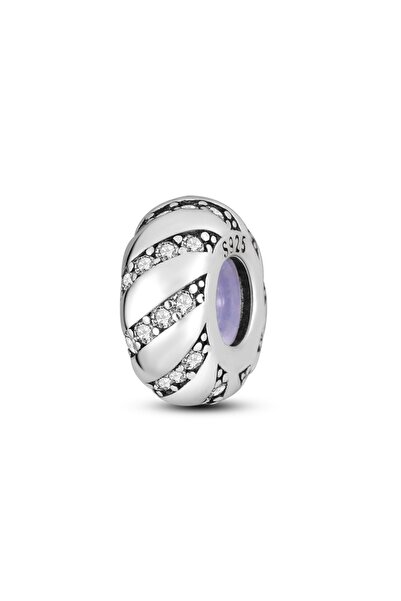 choice2 KTC147 925 Sterling Silver Silicone Colorful Zircon Spacer Stopper Ch...
