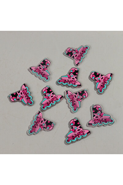 Choice1 pink 10pcs/bag Funny Colorful Cartoon Ice Skates Acrylic Charms Penda...