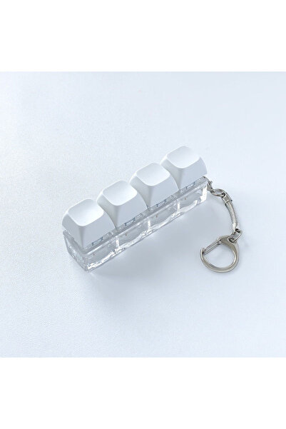Choice1 WHITE New 3 Keys Finger Keyboard Keycap Stress Relief Fidget Keychain...