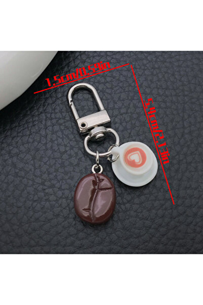 Choice ER2164 Coffee Themed Resin Keychains - Coffee Bean & Latte Cup Charms ...