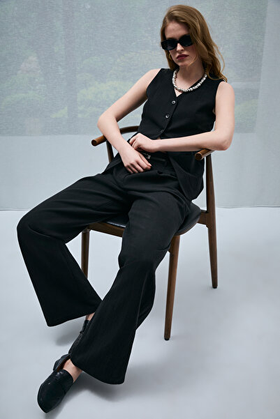 Lufian Γυναικείο παντελόνι Kate μαύρο