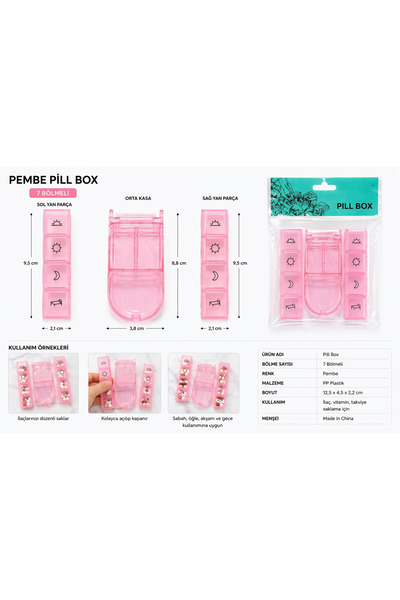 Home Bölmeli Haftalık İlaç Kutusu – Taşınabilir Pill Box
