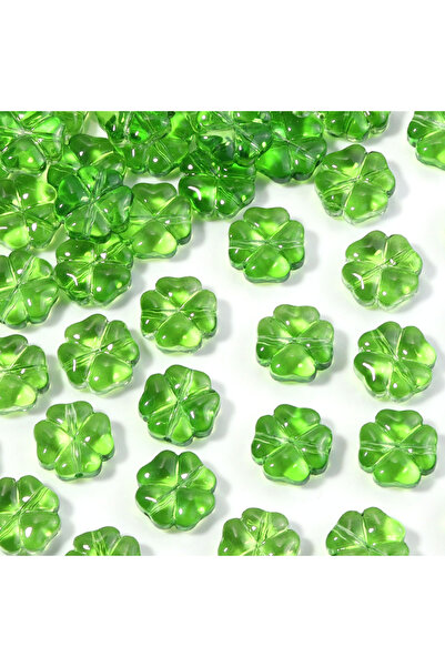 Choice12 10mm 50pcs Emerald green 50pcs/lot Transparent Four Leaf Flower Shap...