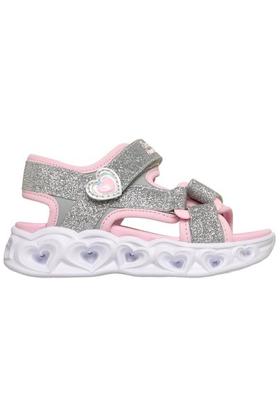 SKECHERS Sandale S cu lumini și inimioare, gri, pentru copii