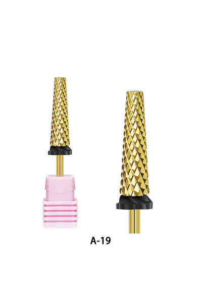 Choice13 GOLD-A-19 1pc Gold Tungsten Carbide Nail Polishing Drill Bit, for Na...