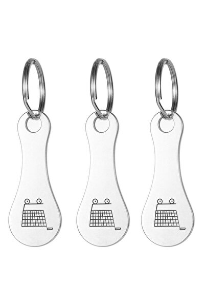 Choice1 3pcs Style A 3/6PCS Metal Shopping Cart Tokens Trolley Token Key Ring...