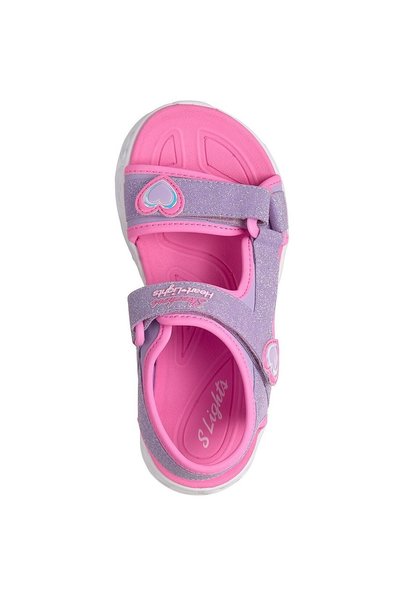 SKECHERS Sandale cu lumini în formă de inimă, model Sugar, mov, pentru copii