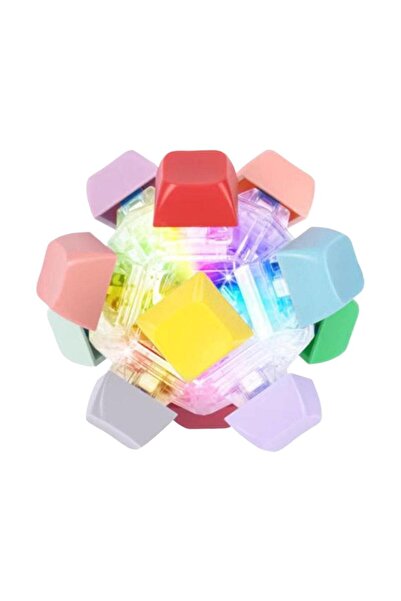 Choice1 B Led Light Up Fidget Keyboard Keychain 12 Keys Stress Relief Anti-An...