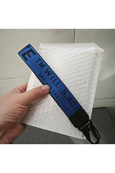 Choice4 Blue Trendy Punk Street Style Cream White Canvas Wristlet Keychain - ...