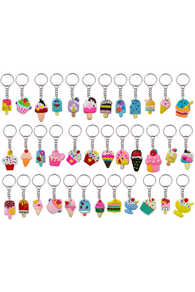 Choice MULTI 36pcs Cartoon Ice Cream Keychains Cute Ladies Bag Accessories Cl...