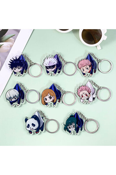 Choice 5 cm 9 1/8PCS Anime Jujutsu Kaisen Acrylic Car Keychain Accessories Ca...