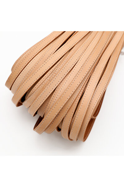 choice2 10mm brown 2M/Lot 10mm Genuine Cowhide Leather Flat Cord With Stitchi...