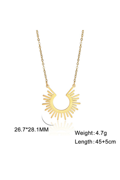 Choice1 45-50 cm Gold Color Cazador Rays of Sun Pendant Necklace for Women Ha...