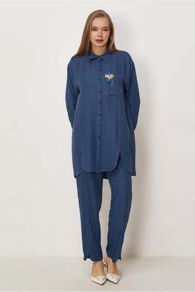 Alvina Linen Effect Suit with Pants 46316