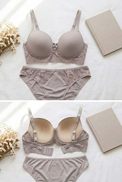 lamelif Σουτιέν χωρίς ενίσχυση με μπανέλες, μεγάλου μεγέθους, με πέτρινη λεπτ...