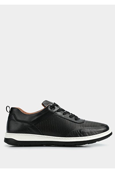 Provoq Siyah Deri Erkek Sneaker