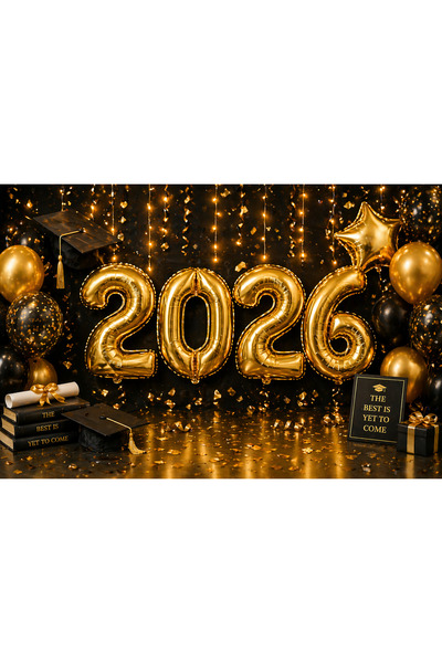 Dizayn Parti Evi 2026 Mezuniyet Balonu 84 cm Folyo Rakam Seti – Gold & Gümüş ...