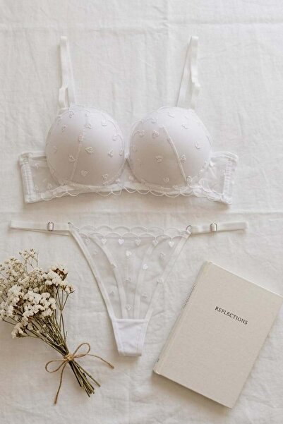 lamelif Σουτιέν με δαντέλα και ενίσχυση, λευκό