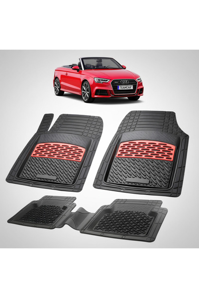 TEAMCAR Συμβατά πατάκια δαπέδου για Audi A3 8V Cabriolet 2014-2020 |   Κόκκινο
