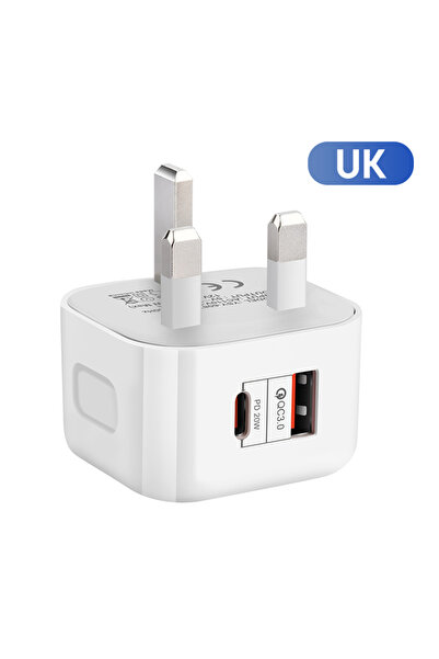 Choice1 UK 20W Dual Ports USB Charger Quick Charging PD QC3.0 Type C Charger ...