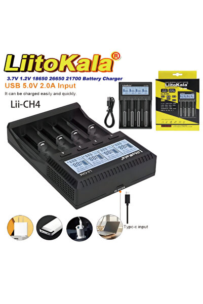 Choice شاحن بطاريات ليثيوم قابلة لإعادة الشحن liitokala Lii-CH4 1.5V AA AAA ع...