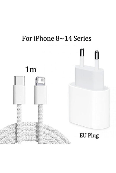 Choice1 EU 2IN1 C-L 1M PD 20W For Fast Charger For iPhone 17 16 15 14 13 12 T...