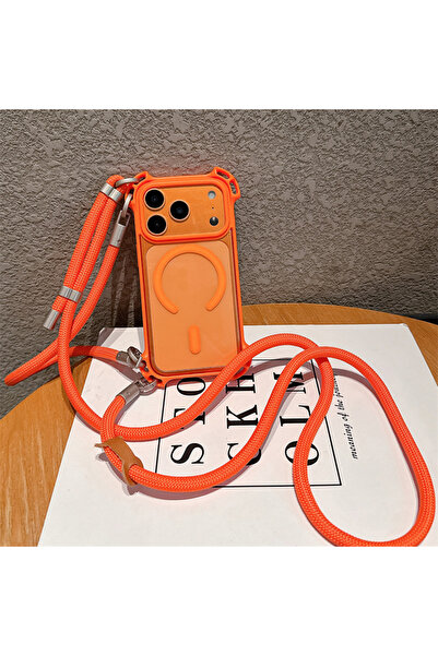 Choice حافظة مغناطيسية بحزام عنق وحزام كتف بتصميم CGS-Orange لهاتف iPhone 17 ...