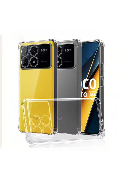 Choice16 Poco X6 Pro Silicon Clear Shockproof Silicone Soft Clear Case For PO...