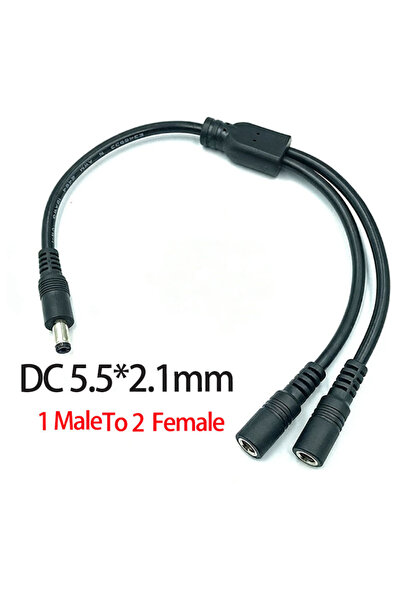 Choice1 1MaleTo 2 Female 1PC DC 5.5mm*2.1mm 1 To 2 Connector Male To Female P...