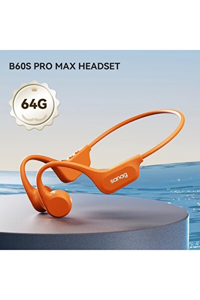 choice2 Orange 64G Sanag B60S True Bone Conduction Earphone 64GB IPX8 Swimmin...