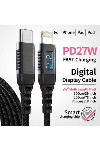 Choice5 1m black MFi-Certified USB-C to Lightning Fast Charging Cable with LE...