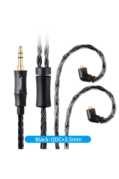 Choice3 Black QDC 3.5mm FAAEAL Replacement Earphone Cable 0.78mm/QDC Pin 16-s...