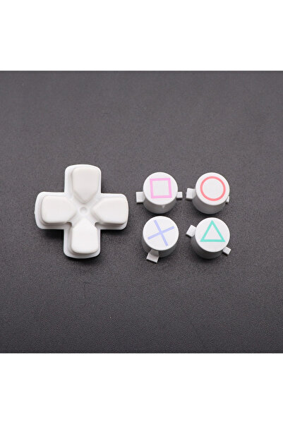 choice2 طقم أزرار وظائف ABXY أبيض اللون 5 في 1 لوحدة تحكم PS4، قطعة واحدة، بد...