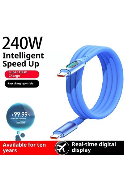 Choice كابل شحن سريع USB-C إلى Type-C بقوة 240 واط مع شاشة LED رقمية، مقاس A4...