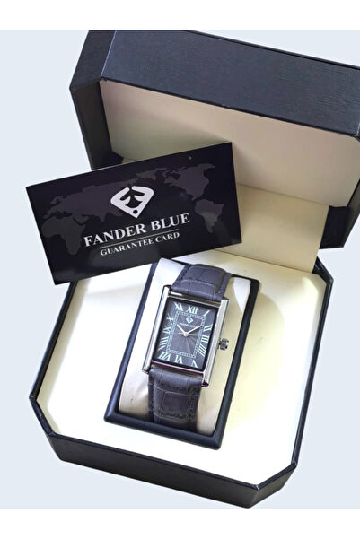 FANDER BLUE Modern Watch with Leather Strap and Transparent Dial with Modern ...